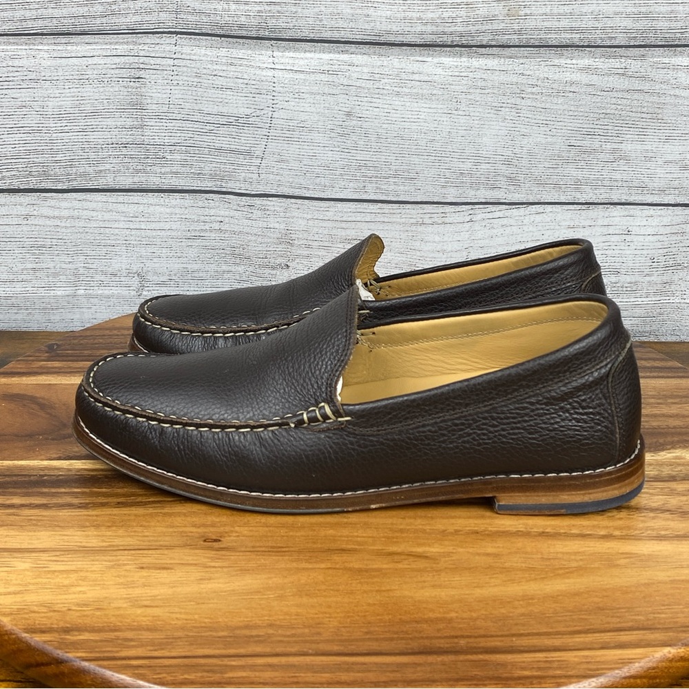 Austen Heller 8220 Dark Brown Leather Moc Toe Driving Loafers Slip On Size 8.5